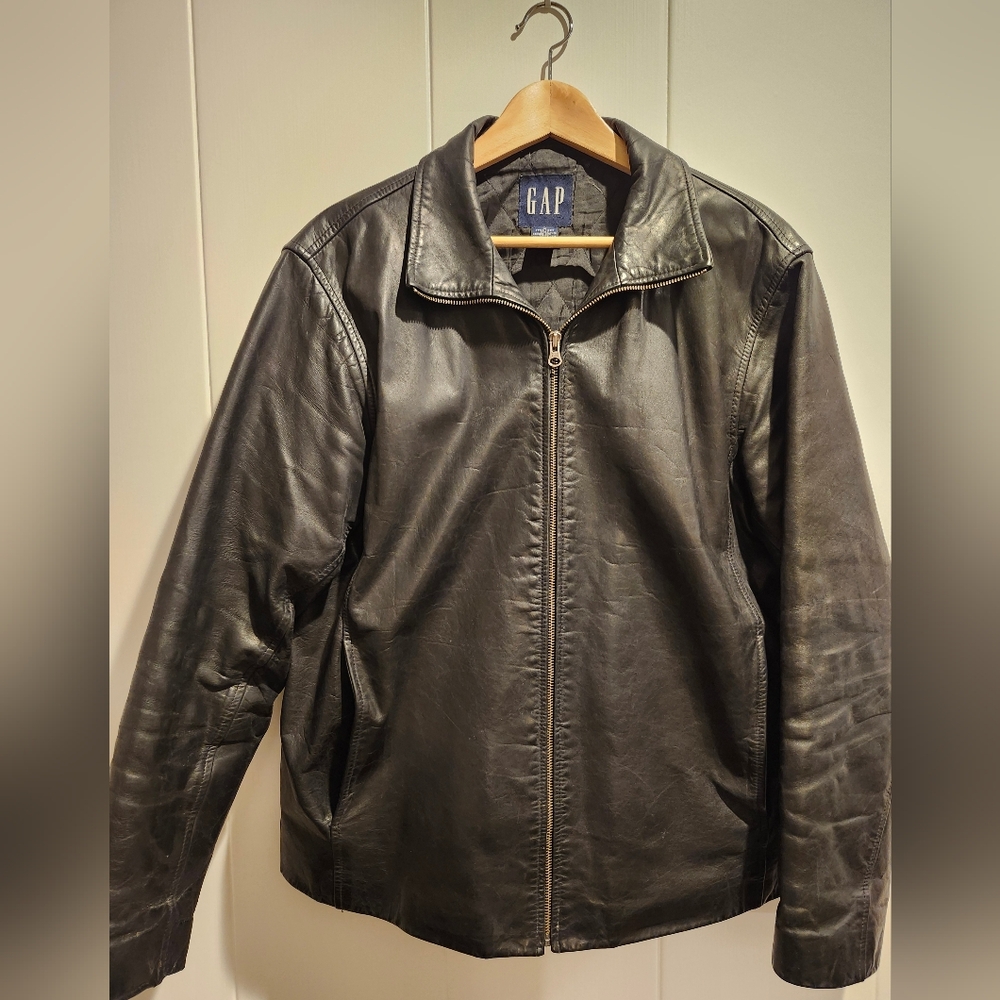 GAP Men's Black Leather Jacket